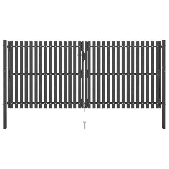 Portail de jardin en acier 400x150 cm anthracite