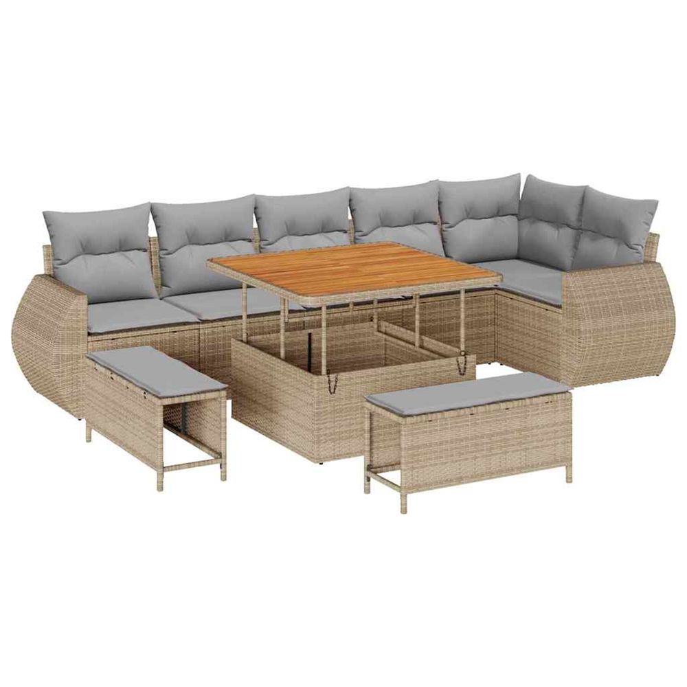 Ensemble de canapé de jardin 9 pc 9-nombre de places