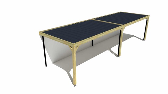 Carport bois • 10m x 3m • adossée • sens largeur • livraison comprise