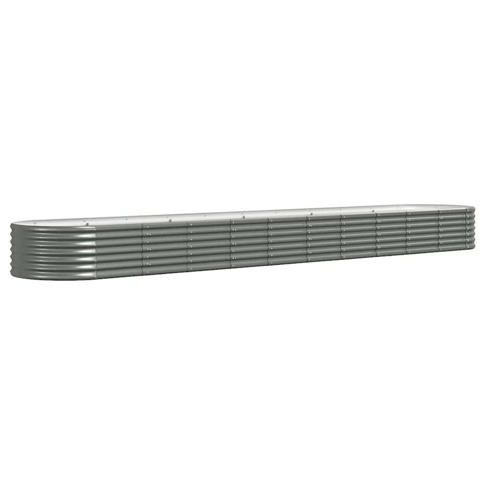 Lit surélevé de jardin acier galvanisé 440x80x36 cm gris