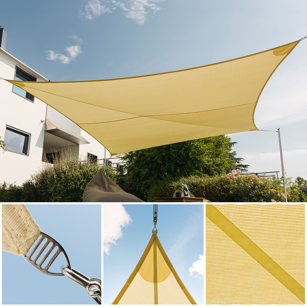 Voiles d'ombrage ajourées rectangulaire 3 x 4 ivory, ez breez