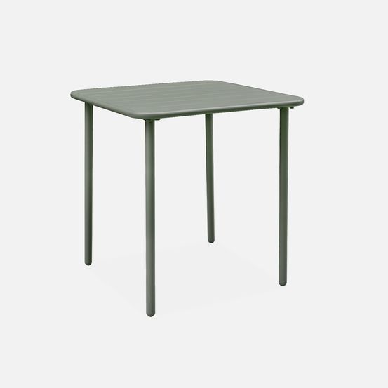 Table de jardin métal 2 places, amelia 70 x 70cm