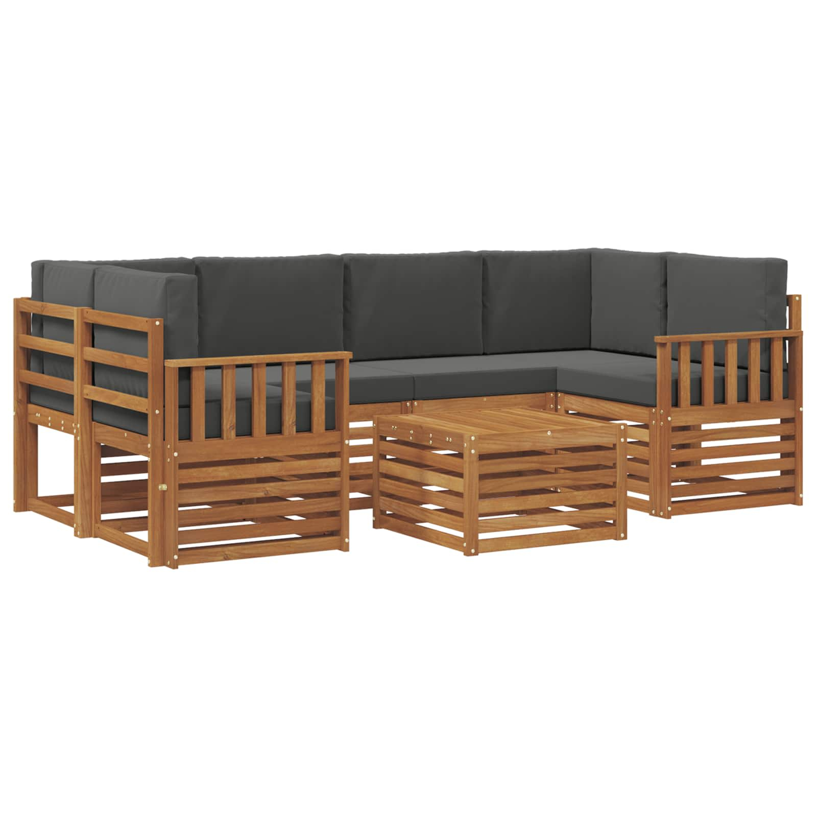 Ensemble de canapés d'extérieur 7 pcs naturel et anthracite