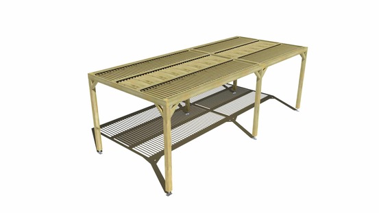 Pergola bois • 7m x 3m • indépendante • sens largeur • lames orientables bioclimatiques incluses • livraison comprise