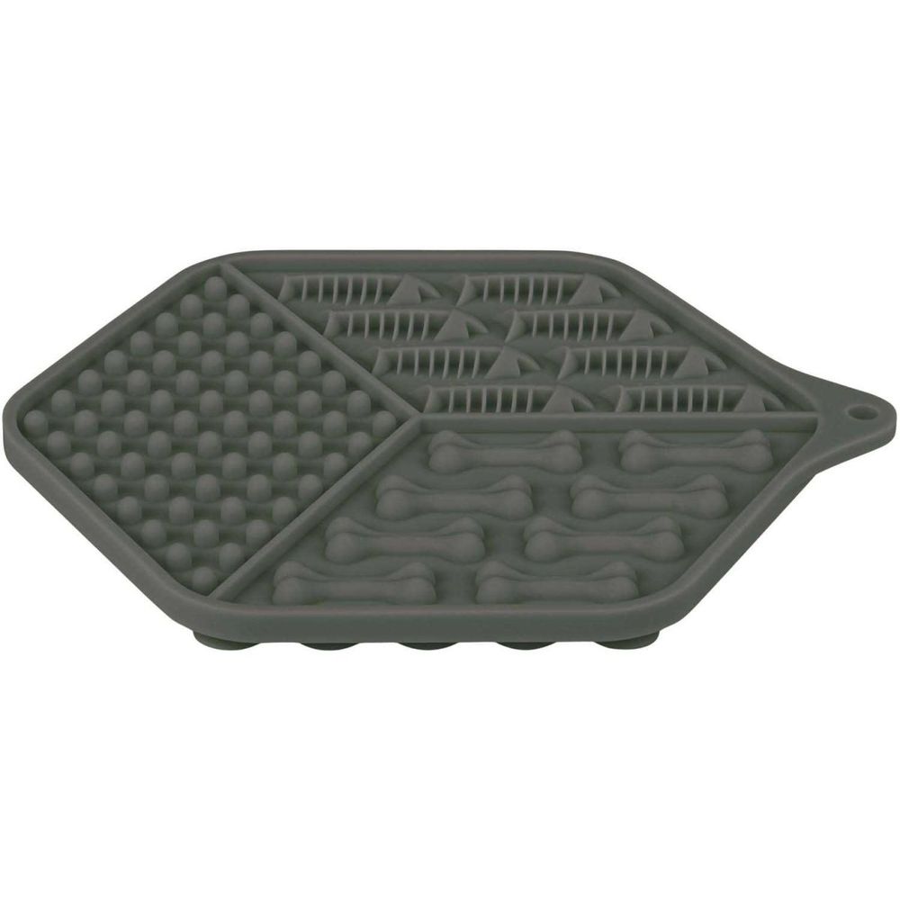 Tapis à lécher en silicone pour chat gris