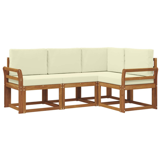 Ensemble de canapés d'extérieur 4 pcs naturel et crème