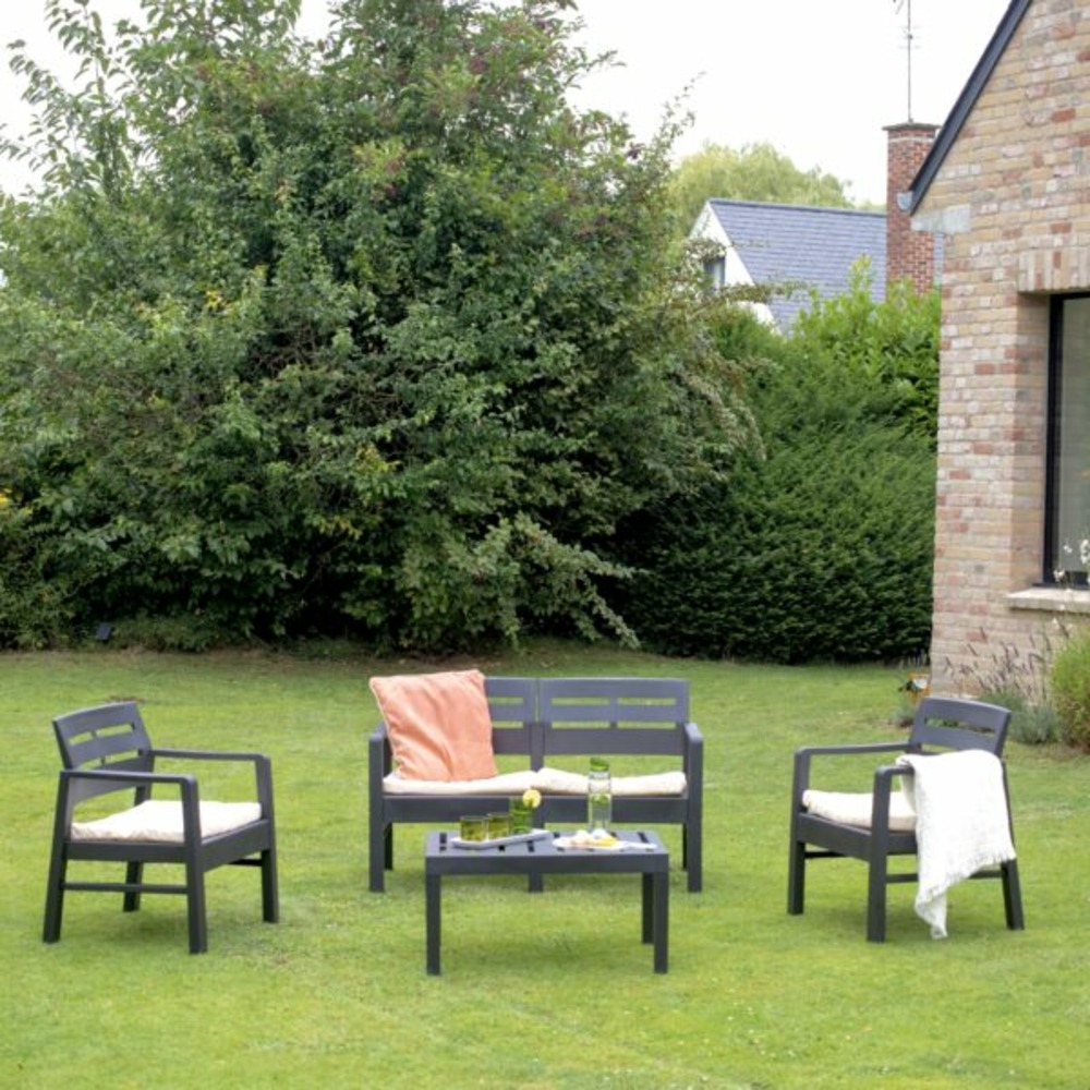 Salon bas en polypropylène gris java