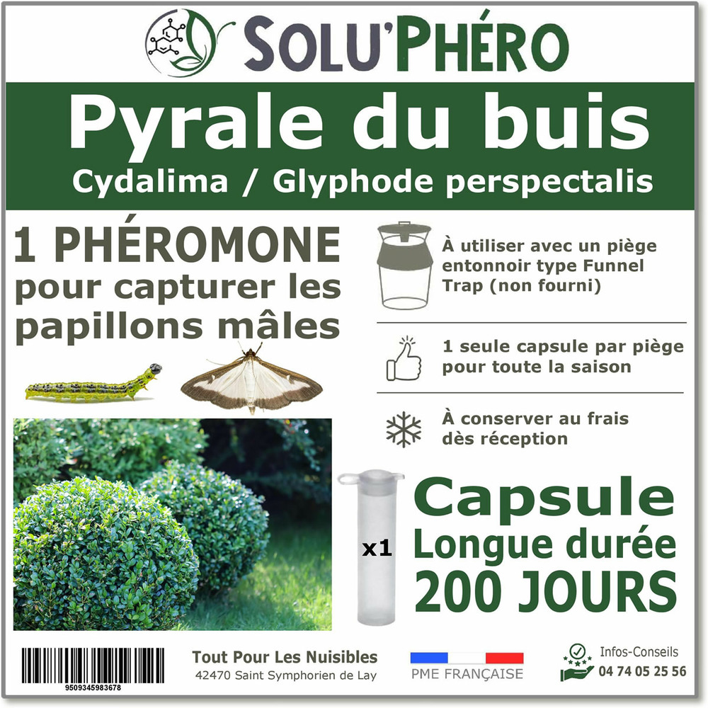 Soluphero - 1 phéromone longue durée pour la pyrale du buis - 200 jours