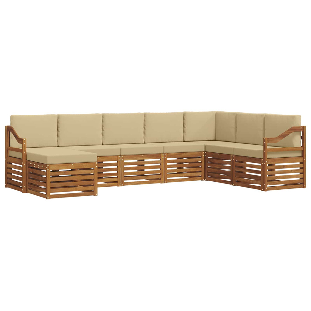Ensembles de canapés avec coussin 8 pcs naturel et beige