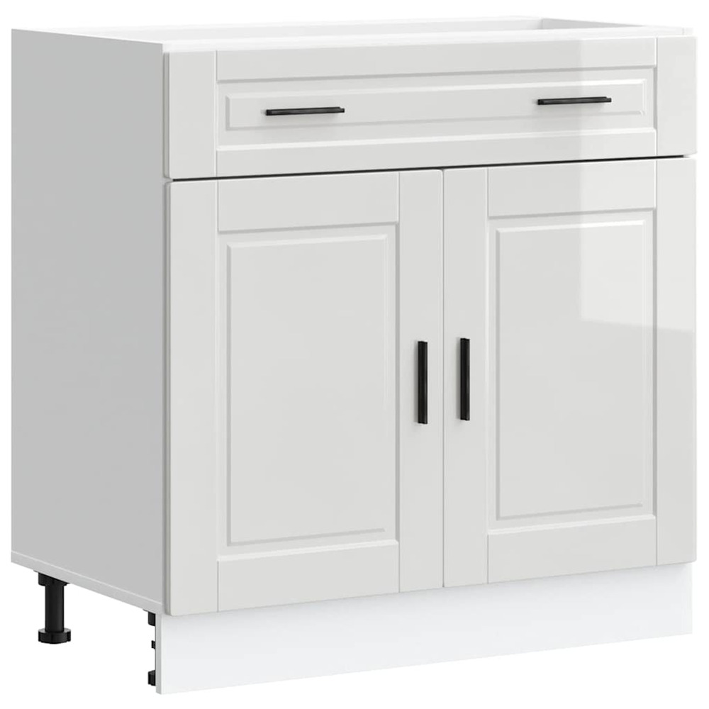 Armoire de cuisine porto blanc brillant bois ingénierie