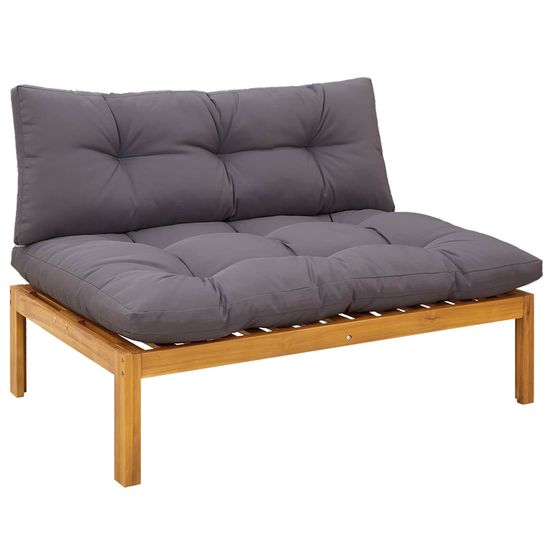Unité de canapé du milieu gris naturel et foncé bois d'acacia