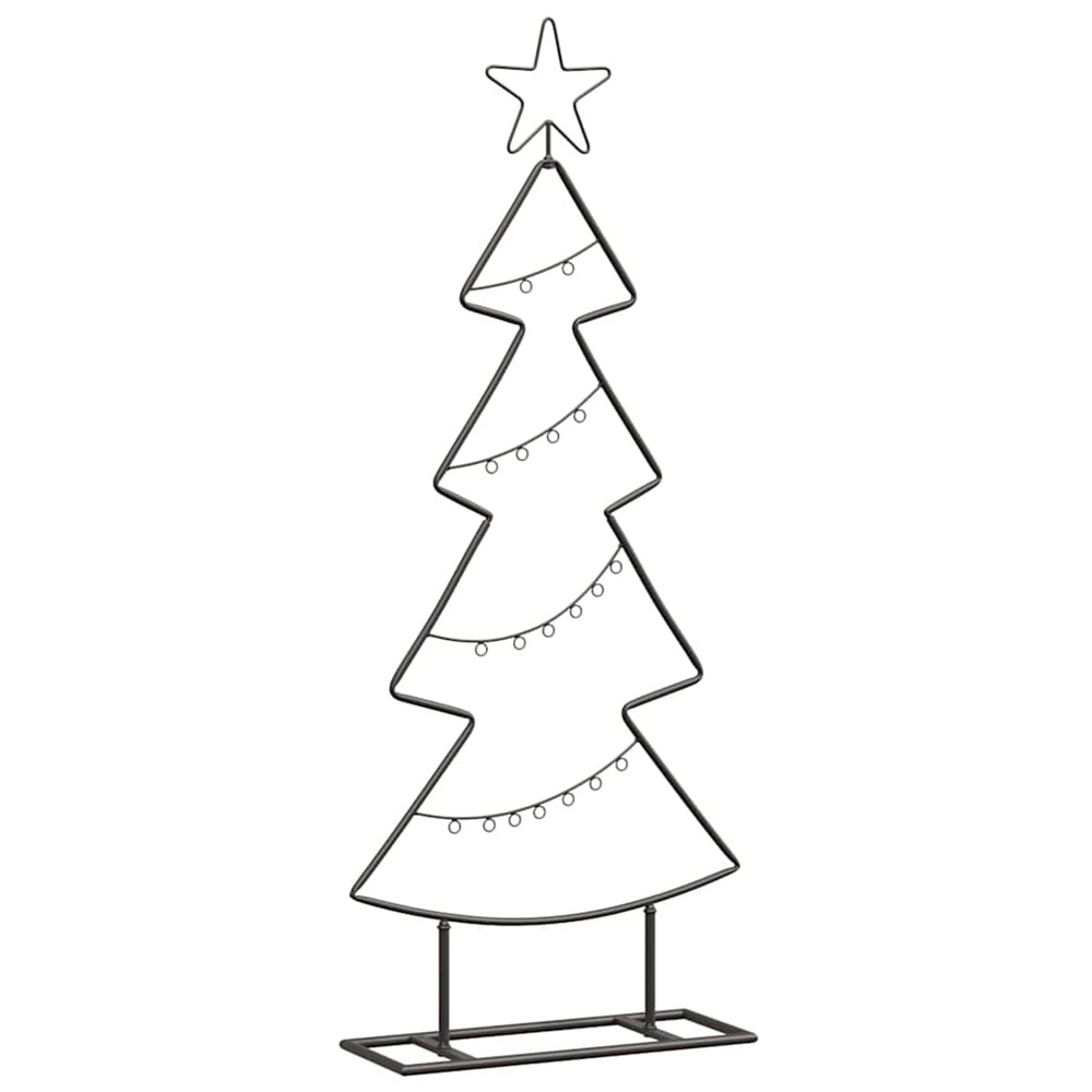 Arbre de noël en métal avec support noir 90 cm acier