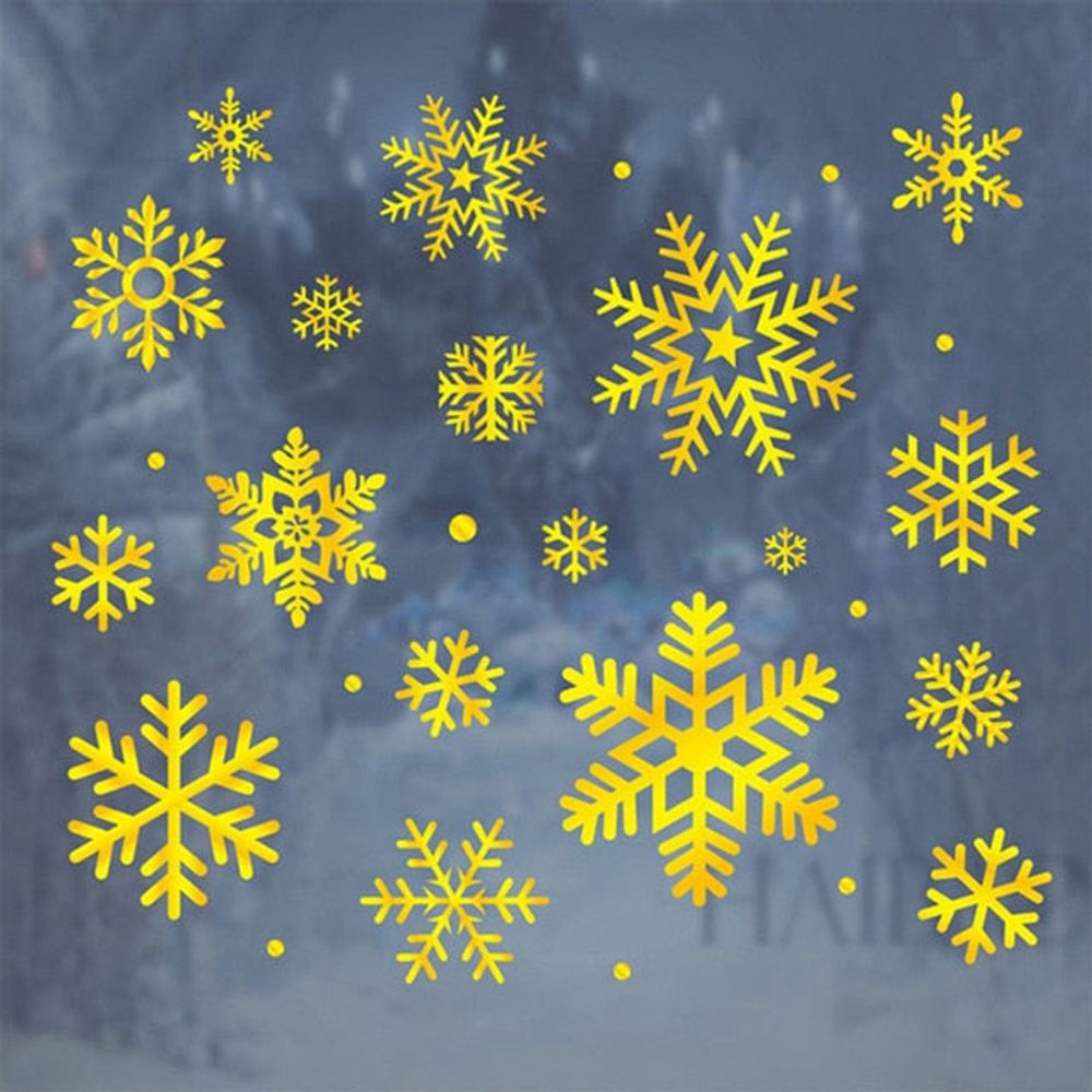 Stickers de noël - flocons dorés