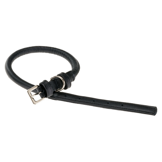 Collier pour chiens vogue cf10/48, lanière en cuir véritable, réglable, boucle en métal, noir