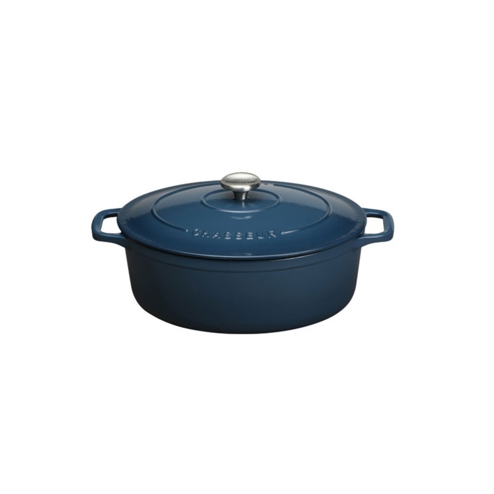 Cocotte ovale en fonte émaillée 29cm bleu - puc472997