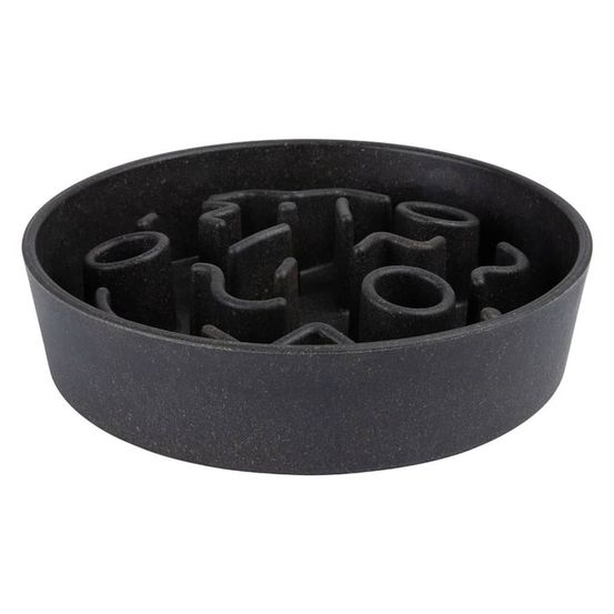 Mangeoire lente pour chiens bambou 21 cm gris foncé
