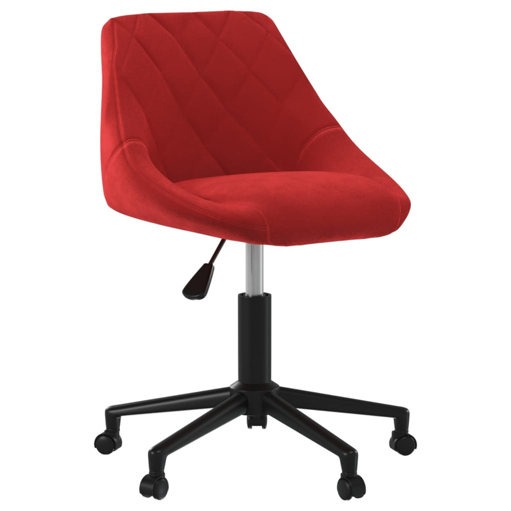 Chaise pivotante de bureau rouge bordeaux velours