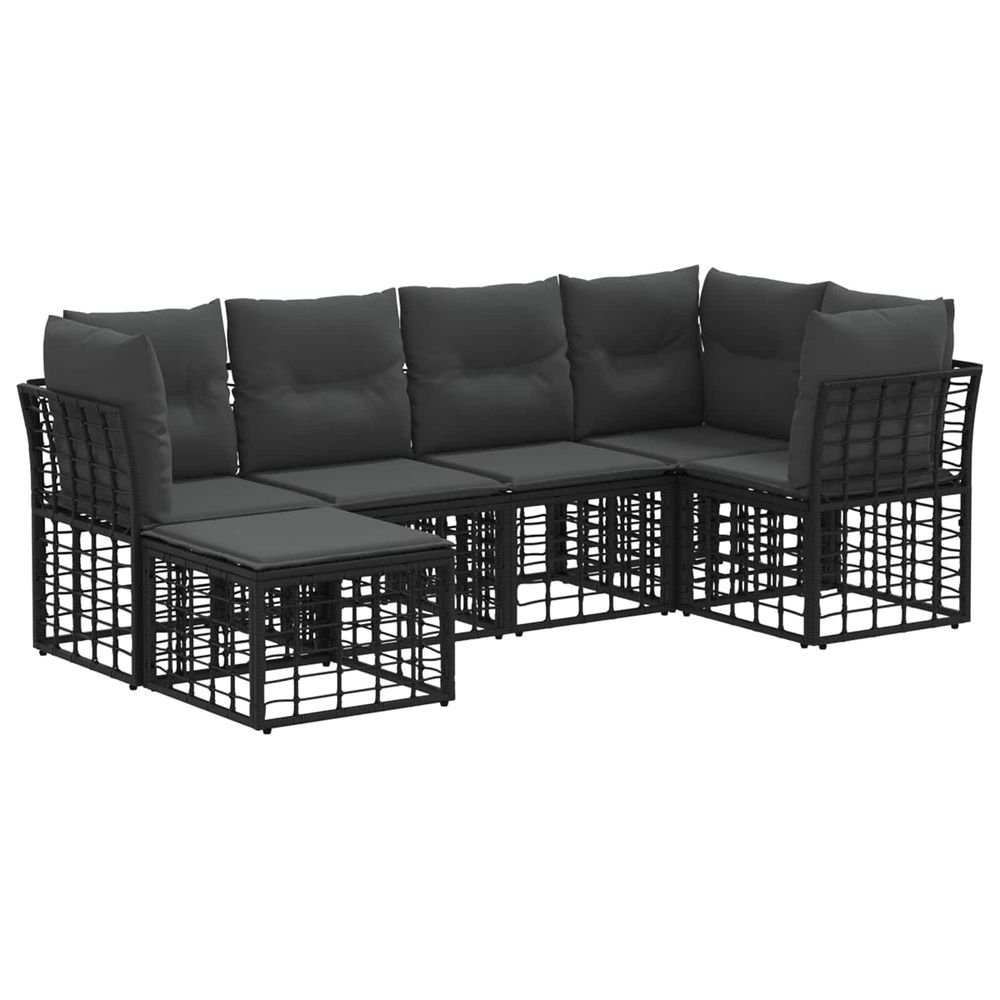 Ensemble de canapés d'extérieur noir polyester