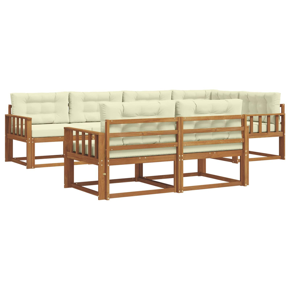 Ensemble de canapés d'extérieur 7 pcs naturel et crème