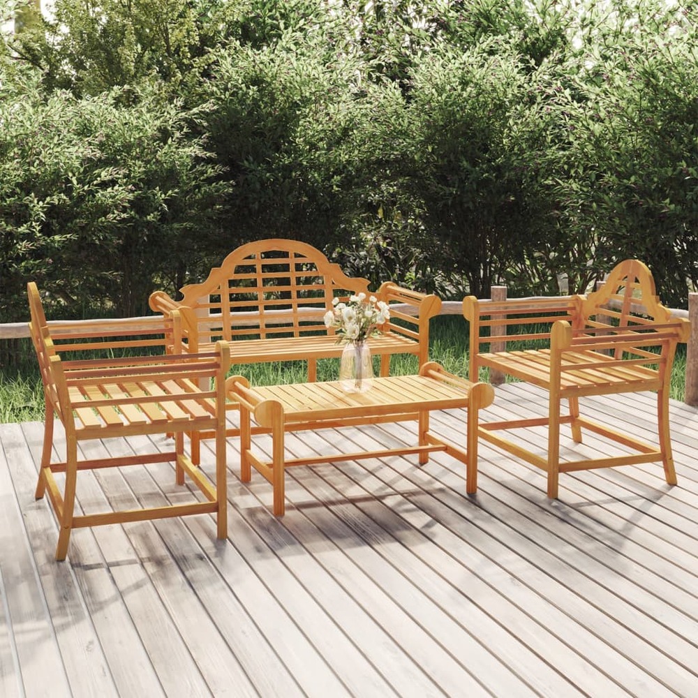 Salon de jardin 4 pcs bois de teck solide