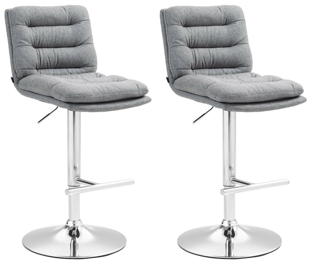 Lot de 2 tabourets de bar damar tissu chrome