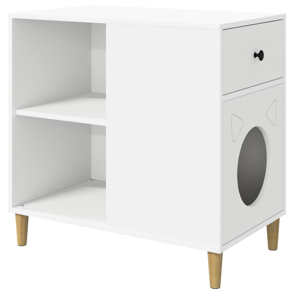 Maison pour chat blanc 72 x 42,5 x 70 cm bois d'ingénierie