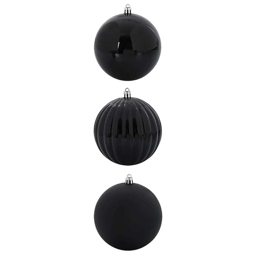 Ensemble de boules de noël 3 pcs noir plastique