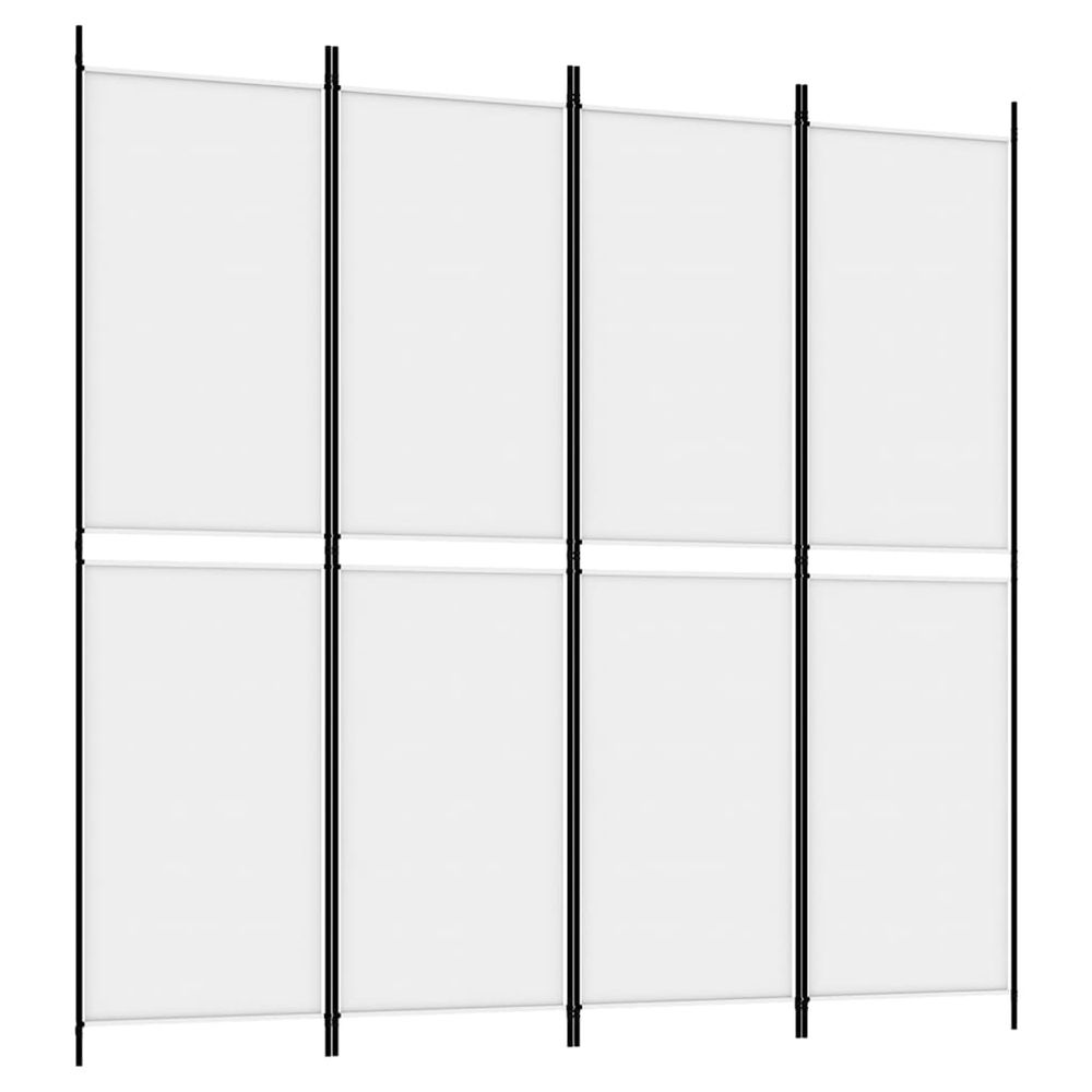 Cloison de séparation 4 panneaux blanc 200x200 cm tissu