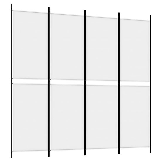 Cloison de séparation 4 panneaux blanc 200x200 cm tissu
