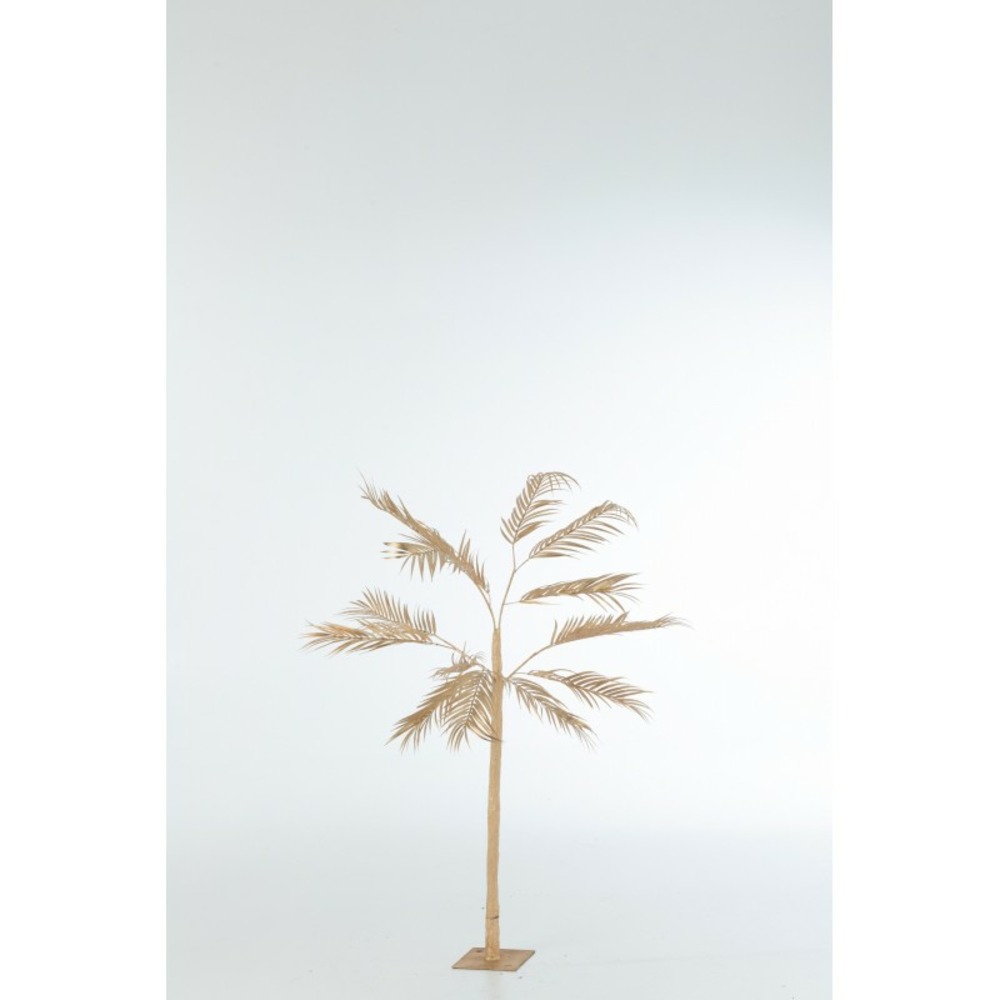 Arbre feuilles de palmier en métal doré 70x70x140 cm h140