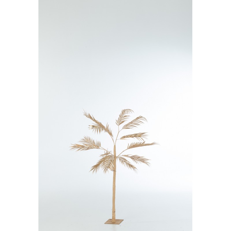 Arbre feuilles de palmier en métal or 70x70x140 cm h140