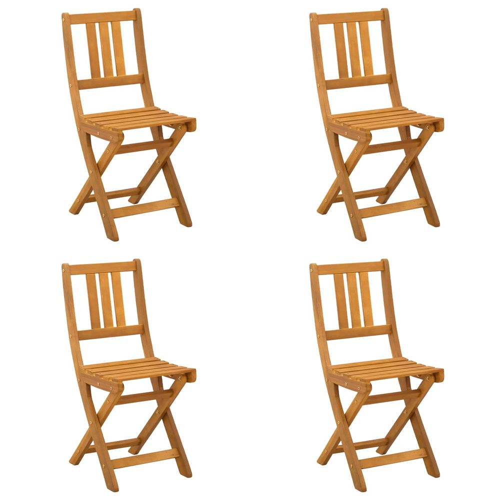 Chaises de bistrot d'extérieur naturel bois d'acacia massif