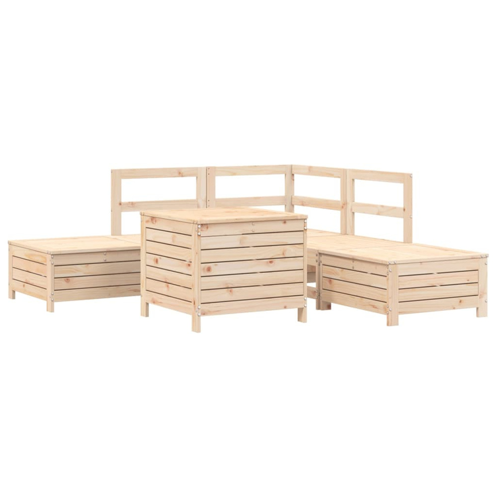 Salon de jardin 6 pcs bois de pin massif