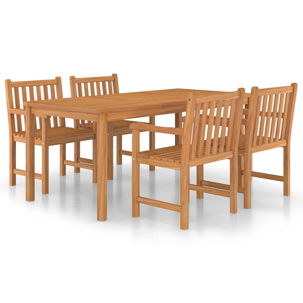 Ensemble de salle à manger de jardin 5 pcs 180x90cm teck massif