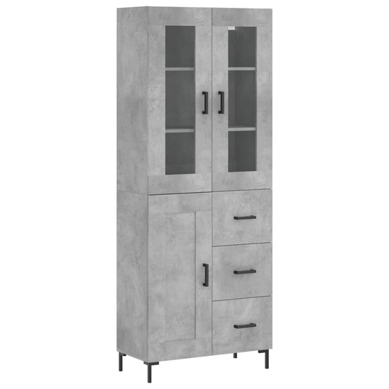 Buffet bahut commode armoire meuble de rangement organisateur cuisine salle de séjour salon haut 69,5 x 34 x 180 cm bois d'in