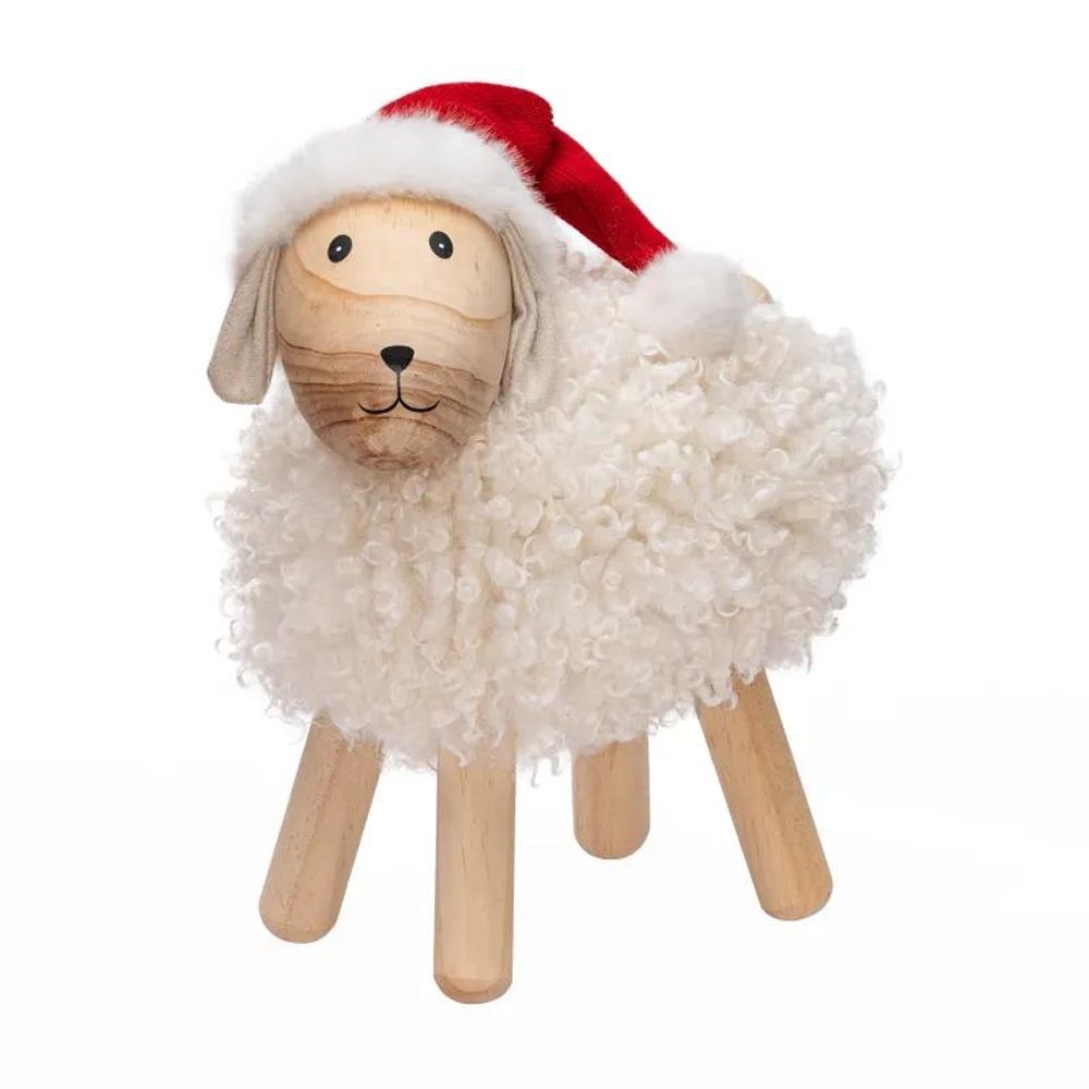Mouton bois décoratif noël h35cm 44 micro-led blanc chaud & rgb 9 animations lotti