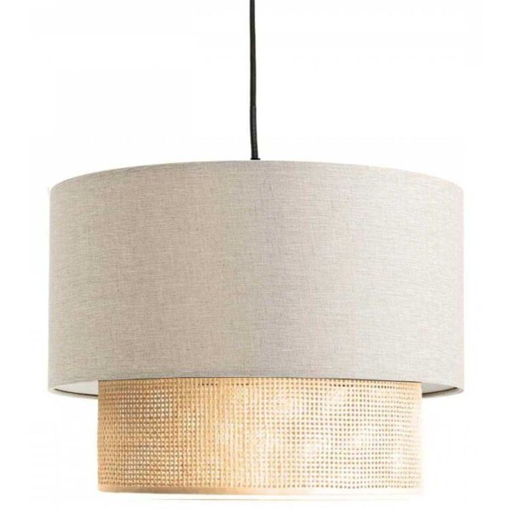 Suspension en tissu effet lin nature crème