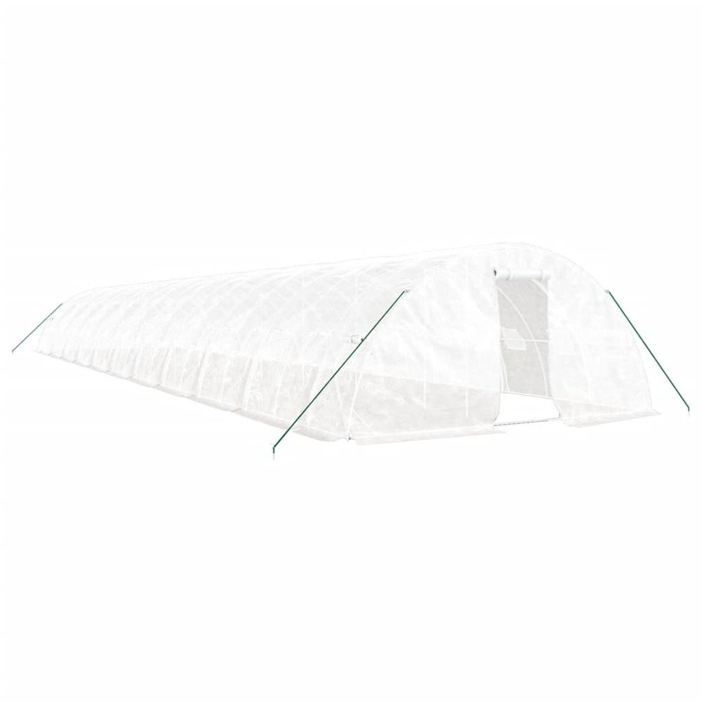 Serre avec cadre en acier blanc 110 m² 22x5x2,3 m