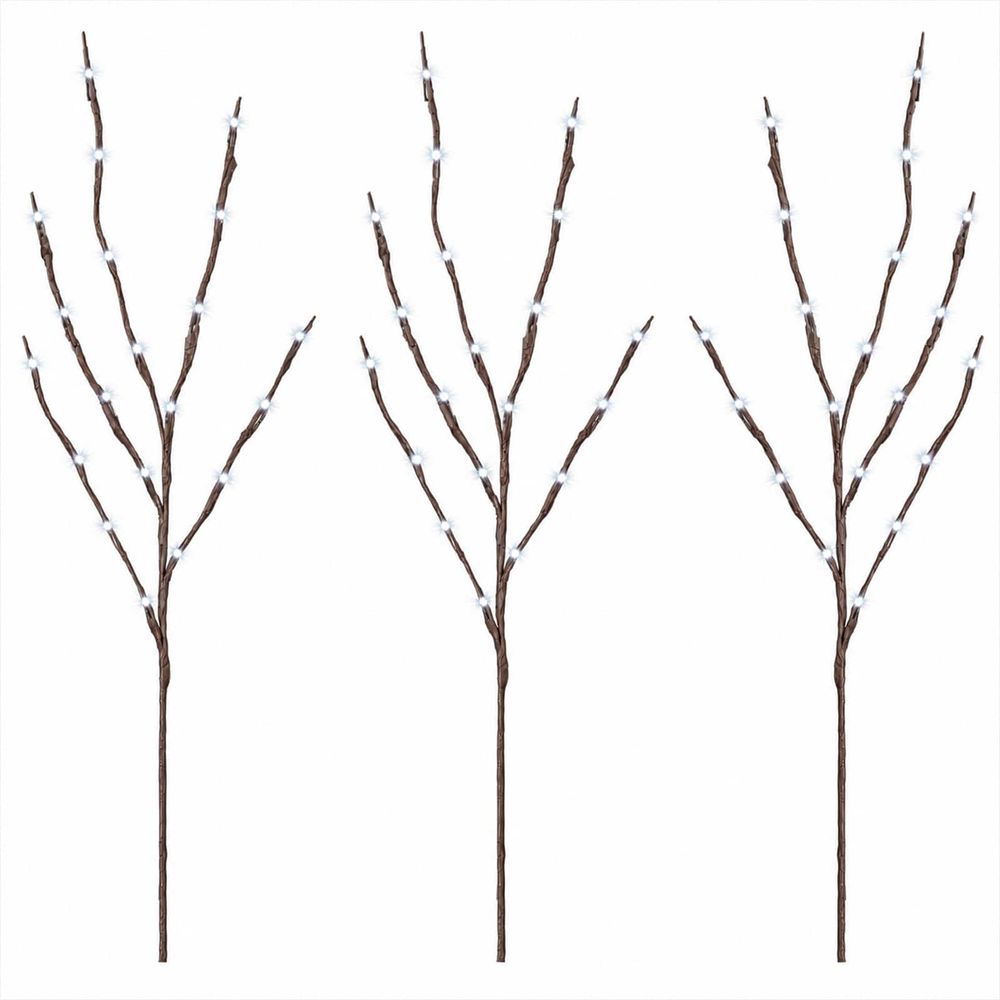 Branche de cuivre led de décoration de noël 3 pc marron 62 cm