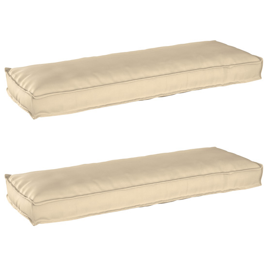 Set de coussins de palette 2 pcs beige 120 x 40 x 8 cm
