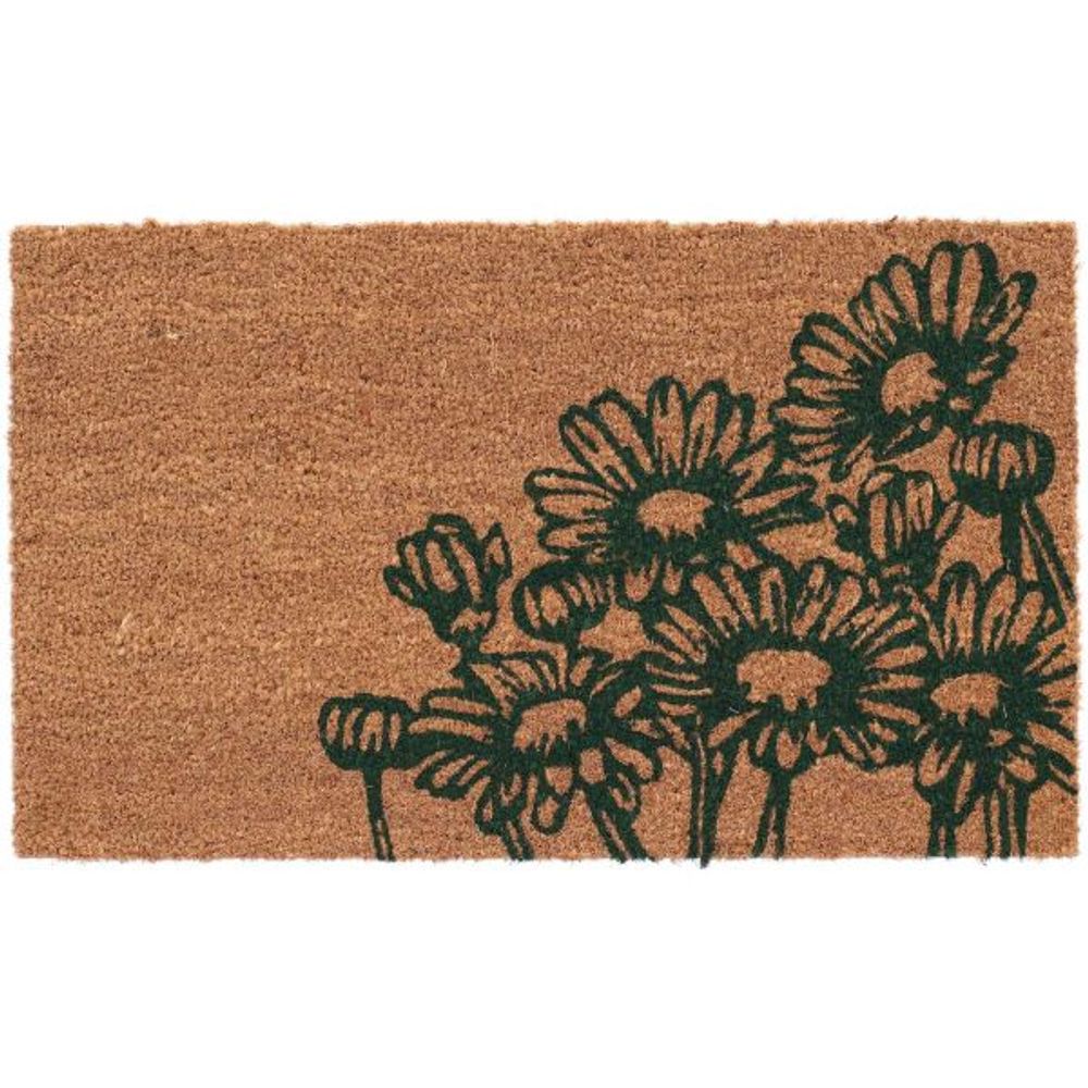 Paillasson en fibres de coco fleurs