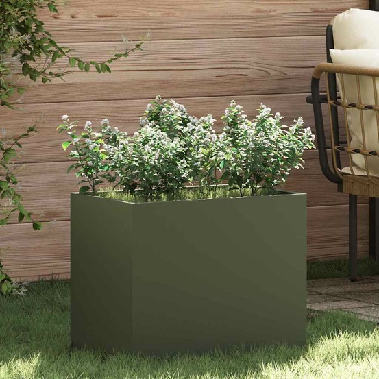 Cache-pot de jardin vert olive 50 x 32 x 40 cm