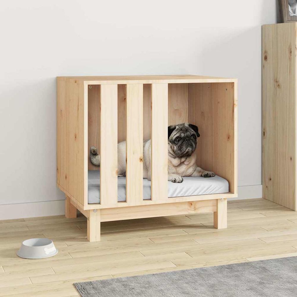 Niche pour chien bois massif à peindre pour intérieur 60x45x57 cm