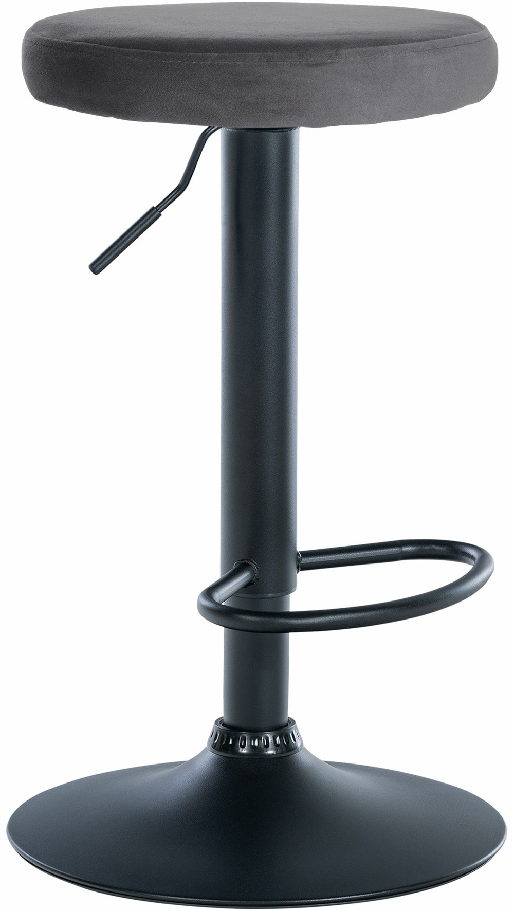 Tabouret de bar ponte velours noir