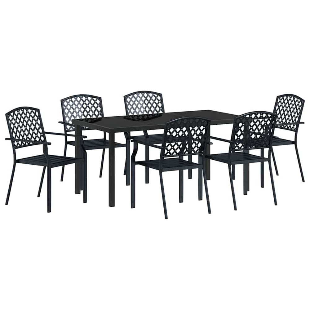 Ensemble de salle à manger pour jardin 7 pcs anthracite