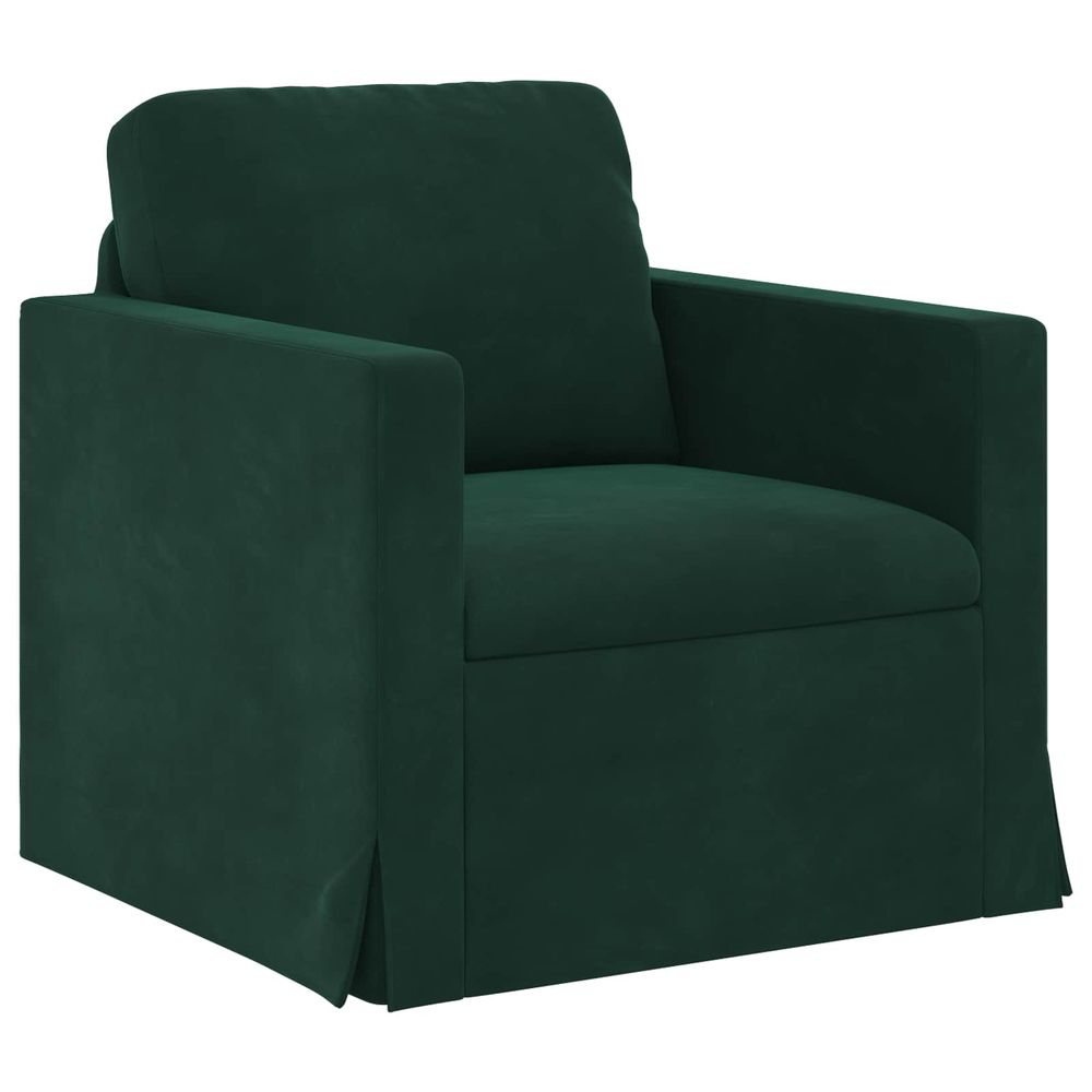 Canapé vert foncé 78 x 78 x 80 cm velours