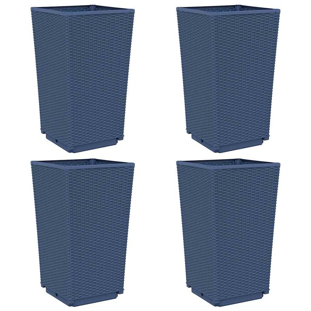 Jardinières 4 pcs bleu gris 32,5x32,5x57 cm pp
