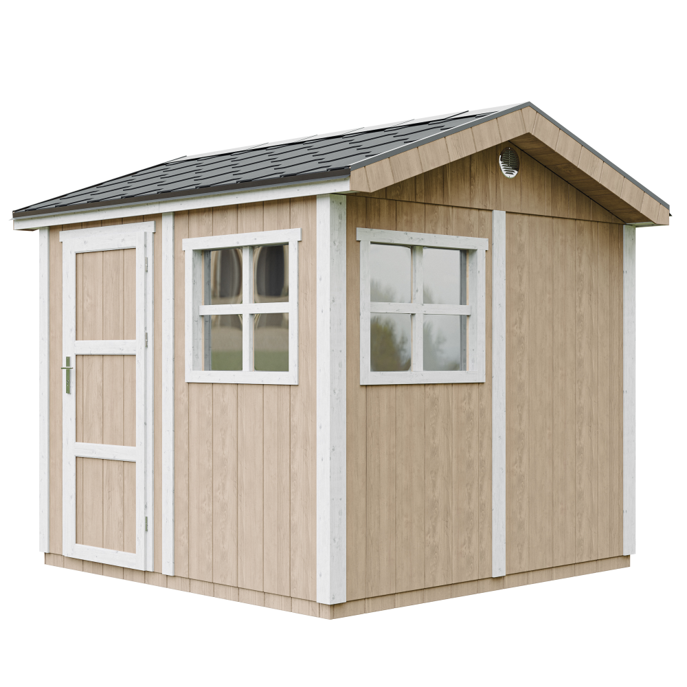 Abri de jardin qualité premium 5,9 m² - h252x250x294 cm - construction de panneaux lp smartside - timbela m913-terra brown