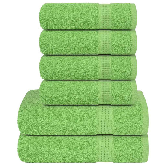Ensemble de serviettes 6 pcs frogn vert pomme 100% coton