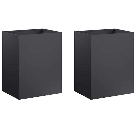 Cache-pot de jardin 2 pc noir 40 x 30 x 40 cm